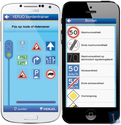 train alle borden met de Verjo app